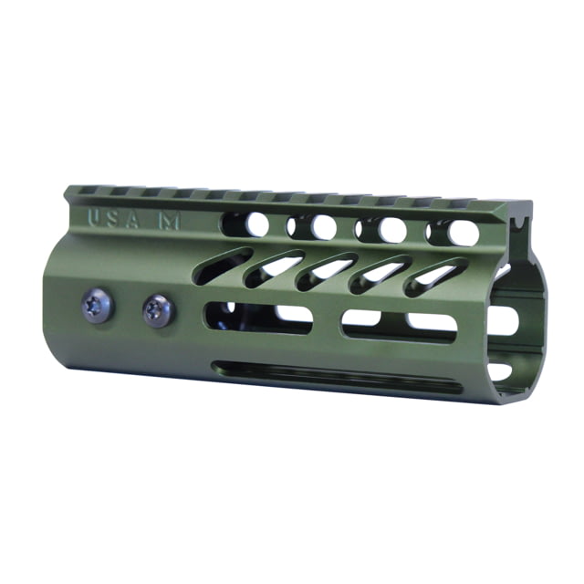 Guntec USA 5'' Ultra Lightweight Thin M-LOK Free Floating Handguard w/ Monolithic Top Rail Anodized Green - Guntec Usa