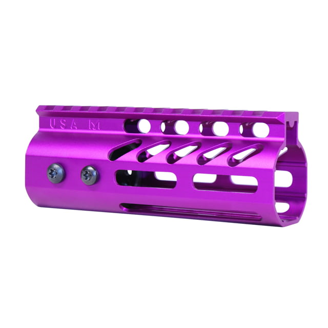 Guntec USA 5'' Ultra Lightweight Thin M-LOK Free Floating Handguard w/ Monolithic Top Rail Anodized Purple - Guntec Usa