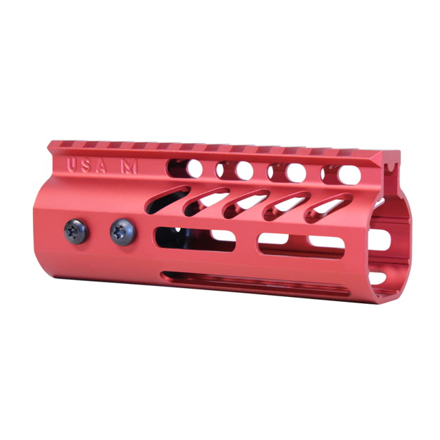 Guntec USA 5'' Ultra Lightweight Thin M-LOK Free Floating Handguard w/ Monolithic Top Rail Anodized Red - Guntec Usa