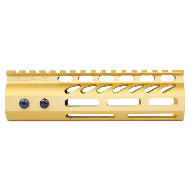 Guntec USA 6.75'' ULtra Lightweight Thin M-LOK Free Floating Handguard w/ Monolithic Top Rail Anodized Gold - Guntec Usa
