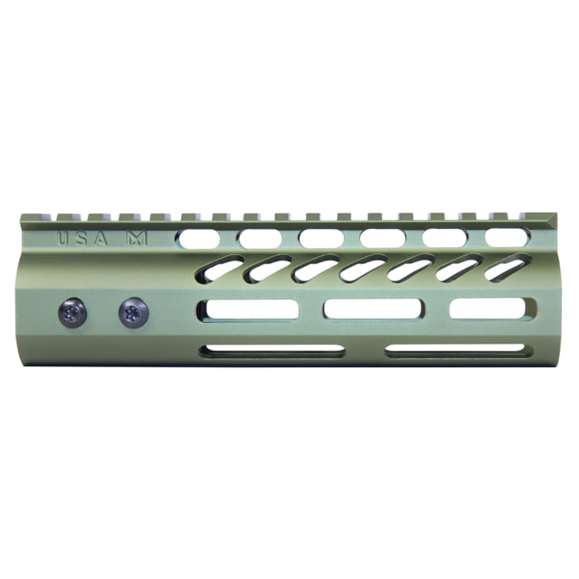 Guntec USA 6.75'' ULtra Lightweight Thin M-LOK Free Floating Handguard w/ Monolithic Top Rail Anodized Green - Guntec Usa