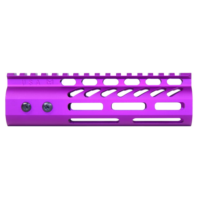 Guntec USA 6.75'' ULtra Lightweight Thin M-LOK Free Floating Handguard w/ Monolithic Top Rail Anodized Purple - Guntec Usa