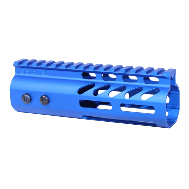 Guntec USA 6'' Ultra Lightweight Thin M-LOK Free Floating Handguard w/ Monolithic Top Rail Anodized Blue - Guntec Usa