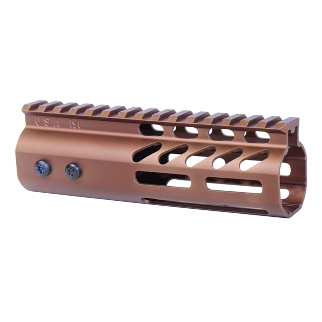 Guntec USA 6'' Ultra Lightweight Thin M-LOK Free Floating Handguard w/ Monolithic Top Rail Anodized Bronze - Guntec Usa