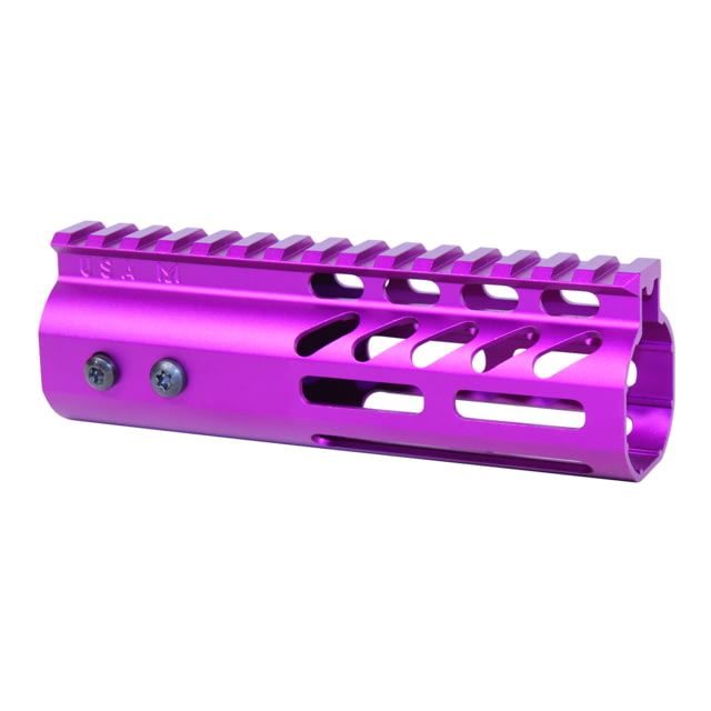 Guntec USA 6'' Ultra Lightweight Thin M-LOK Free Floating Handguard w/ Monolithic Top Rail Anodized Purple - Guntec USA