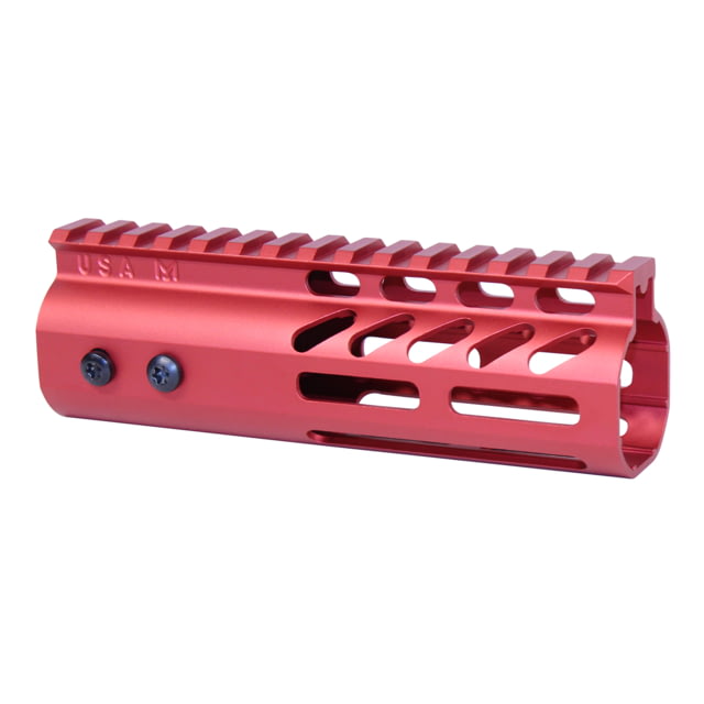 Guntec USA 6'' Ultra Lightweight Thin M-LOK Free Floating Handguard w/ Monolithic Top Rail Anodized Red - Guntec Usa