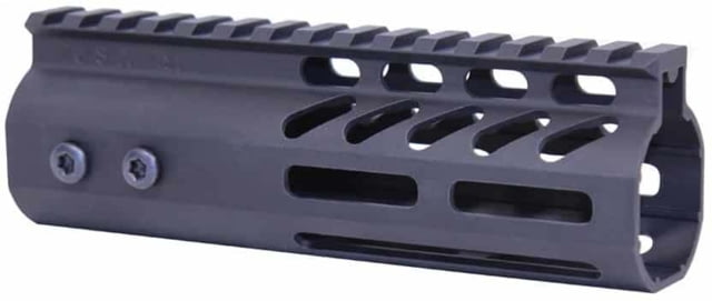 Guntec USA 6in Ultra Lightweight Thin M-LOK Free Floating Handguard w/ Monolithic Top Rail Anodized Black - Guntec Usa