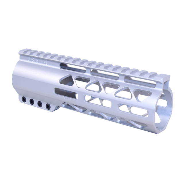 Guntec USA 7in .308 Caliber AIR-LOK Series M-LOK Compression Free Floating Handguard With Monolithic Top Rail Anodized Clear - Guntec Usa