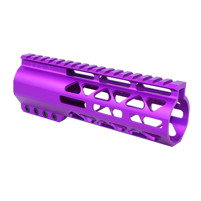 Guntec USA 7in .308 Caliber AIR-LOK Series M-LOK Compression Free Floating Handguard With Monolithic Top Rail Anodized Purple - Guntec Usa