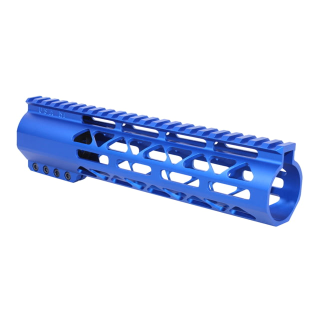 Guntec USA 9in .308 Caliber AIR-LOK Series M-LOK Compression Free Floating Handguard With Monolithic Top Rail Anodized Blue - Guntec Usa