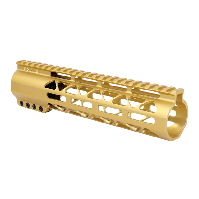Guntec USA 9in .308 Caliber AIR-LOK Series M-LOK Compression Free Floating Handguard With Monolithic Top Rail Anodized Gold - Guntec Usa