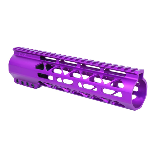Guntec USA 9in .308 Caliber AIR-LOK Series M-LOK Compression Free Floating Handguard With Monolithic Top Rail Anodized Purple - Guntec Usa