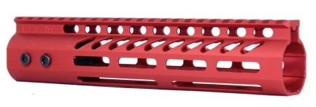 Guntec USA Ultra Lightweight Thin M-Lok Free Floating Handguard w/Monolithic Top Rail 9in Red - Guntec Usa