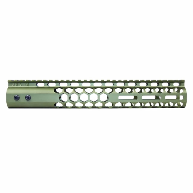 Guntec USA Air Lite Honeycomb Series M-LOK Free Floating Handguard w/Monolithic Top Rail 12in Green - Guntec Usa
