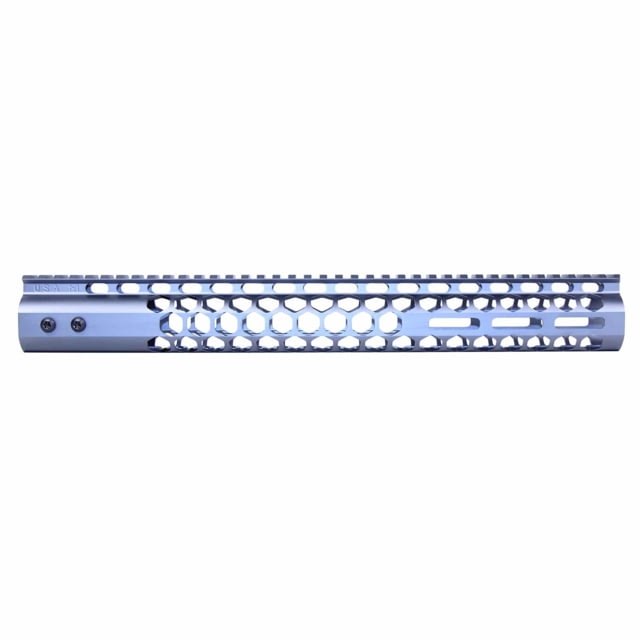 Guntec USA Air Lite Honeycomb Series M-LOK Free Floating Handguard w/Monolithic Top Rail 15in Grey - Guntec Usa