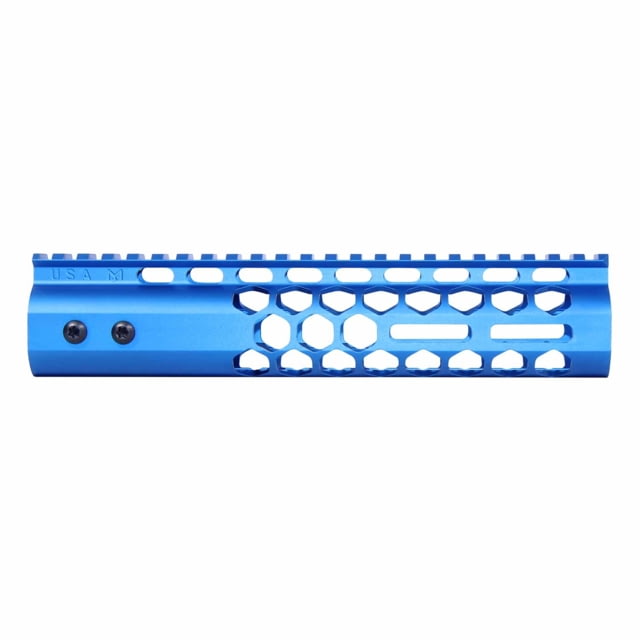 Guntec USA Air Lite Honeycomb Series M-LOK Free Floating Handguard w/Monolithic Top Rail 9in Blue - Guntec Usa