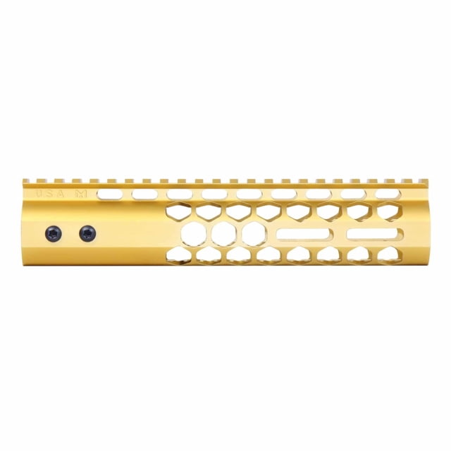 Guntec USA Air Lite Honeycomb Series M-LOK Free Floating Handguard w/Monolithic Top Rail 9in Gold - Guntec Usa