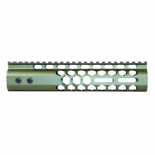 Guntec USA Air Lite Honeycomb Series M-LOK Free Floating Handguard w/Monolithic Top Rail 9in Green - Guntec Usa