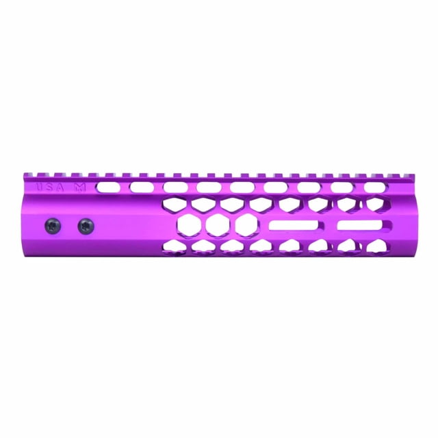 Guntec USA Air Lite Honeycomb Series M-LOK Free Floating Handguard w/Monolithic Top Rail 9in Purple - Guntec Usa