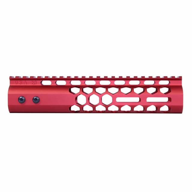 Guntec USA Air Lite Honeycomb Series M-LOK Free Floating Handguard w/Monolithic Top Rail 9in Red - Guntec Usa
