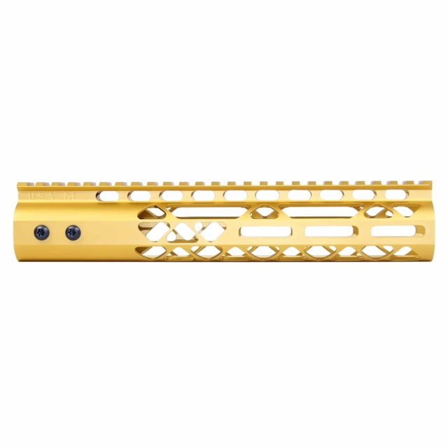 Guntec USA Air Lite M-LOK Free Floating Handguard w/Monolithic Top Rail 10in Gold - Guntec Usa