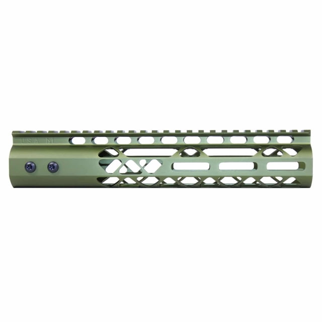 Guntec USA Air Lite M-LOK Free Floating Handguard w/Monolithic Top Rail 10in Green - Guntec USA