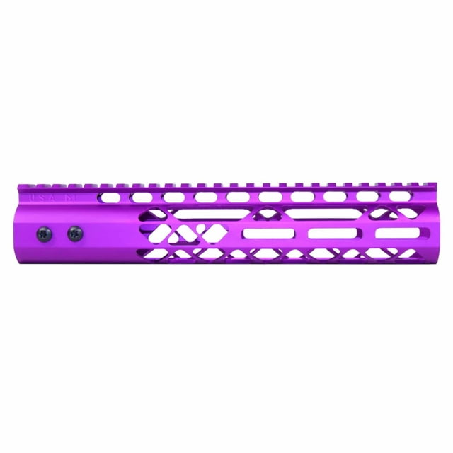 Guntec USA Air Lite M-LOK Free Floating Handguard w/Monolithic Top Rail 10in Purple - Guntec Usa
