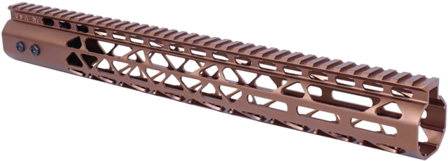 Guntec USA Air Lite M-LOK System Free Floating Handguard With Monolithic Top Rail 15in Anodized Bronze - Guntec USA
