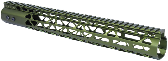 Guntec USA Air Lite M-LOK System Free Floating Handguard With Monolithic Top Rail 15in Anodized Green - Guntec USA