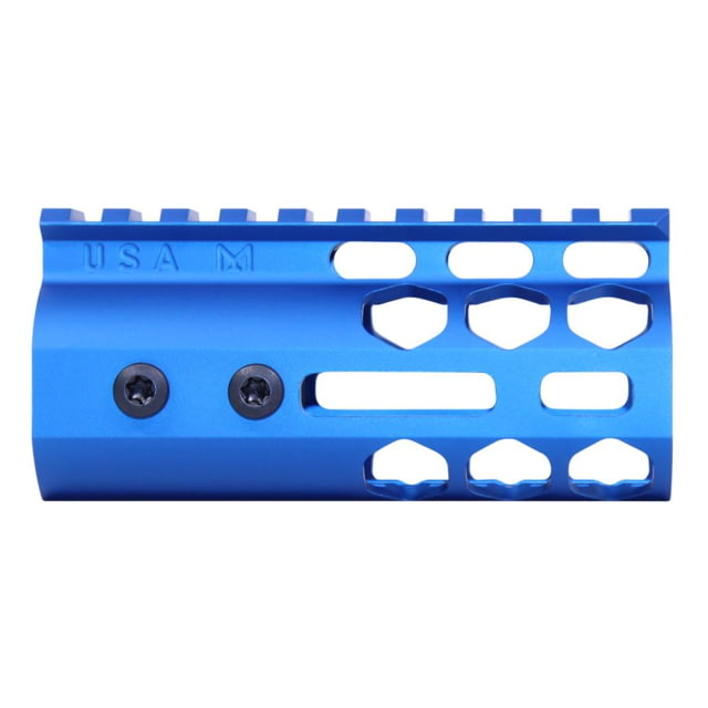 Guntec USA Air Lite Series Honeycomb M-LOK Free Floating Handguard w/ Monolithic Top Rail 4in Anodized Blue - Guntec Usa