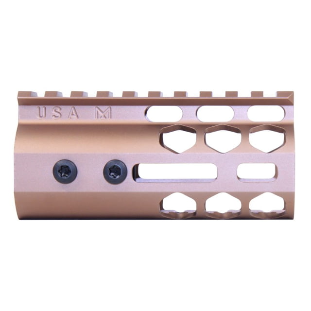 Guntec USA Air Lite Series Honeycomb M-LOK Free Floating Handguard w/ Monolithic Top Rail 4in Anodized Bronze - Guntec Usa
