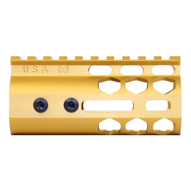 Guntec USA Air Lite Series Honeycomb M-LOK Free Floating Handguard w/ Monolithic Top Rail 4in Anodized Gold - Guntec Usa