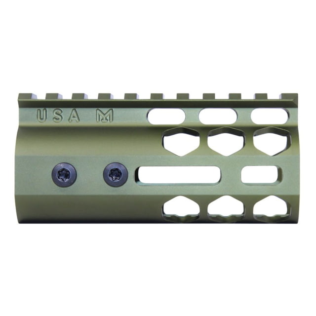 Guntec USA Air Lite Series Honeycomb M-LOK Free Floating Handguard w/ Monolithic Top Rail 4in Anodized Green - Guntec Usa