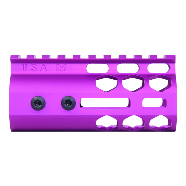 Guntec USA Air Lite Series Honeycomb M-LOK Free Floating Handguard w/ Monolithic Top Rail 4in Anodized Purple - Guntec USA