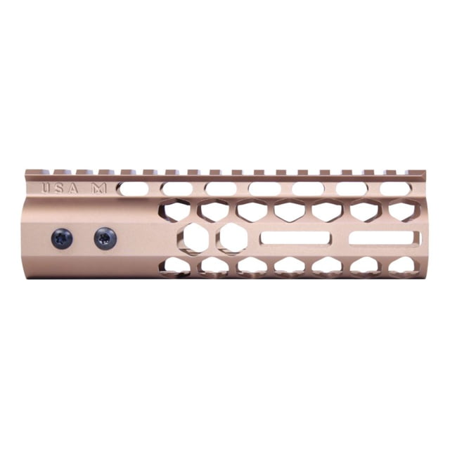 Guntec USA Air Lite Series Honeycomb M-LOK Free Floating Handguard w/ Monolithic Top Rail 7in Anodized Bronze - Guntec Usa