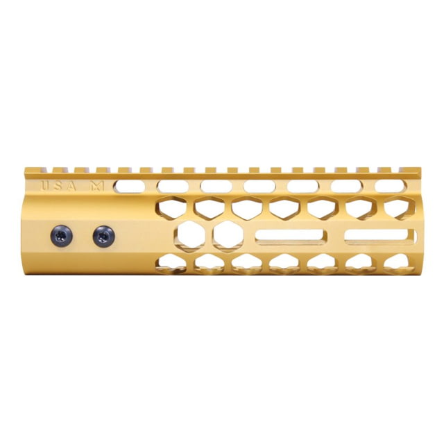 Guntec USA Air Lite Series Honeycomb M-LOK Free Floating Handguard w/ Monolithic Top Rail 7in Anodized Gold - Guntec Usa