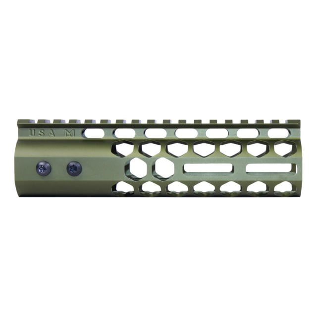 Guntec USA Air Lite Series Honeycomb M-LOK Free Floating Handguard w/ Monolithic Top Rail 7in Anodized Green - Guntec Usa
