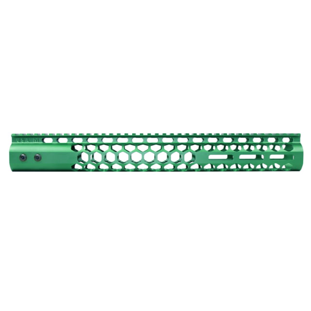 Guntec USA Air Lite Series Honeycomb M-LOK Free Floating Handguard With Monolithic Top Rail Anodized Irish Green 15in - Guntec Usa