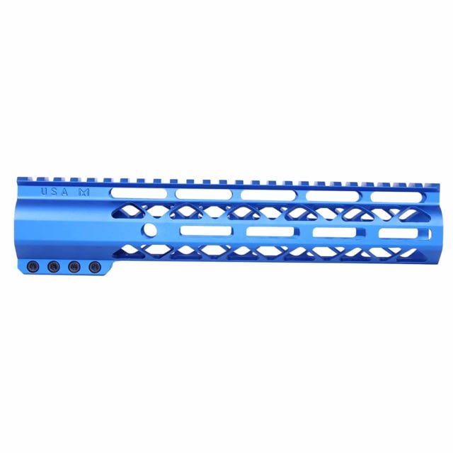 Guntec USA AirLok Series M-LOK Compression Free Floating Handguard w/Monolithic Top Rail 10in Blue - Guntec Usa