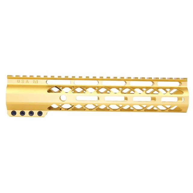 Guntec USA AirLok Series M-LOK Compression Free Floating Handguard w/Monolithic Top Rail 10in Gold - Guntec Usa