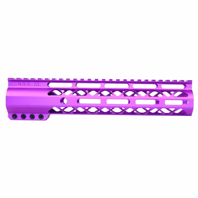 Guntec USA AirLok Series M-LOK Compression Free Floating Handguard w/Monolithic Top Rail 10in Purple - Guntec Usa