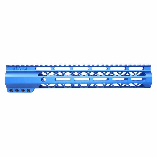 Guntec USA AirLok Series M-LOK Compression Free Floating Handguard w/Monolithic Top Rail 12in Blue - Guntec Usa