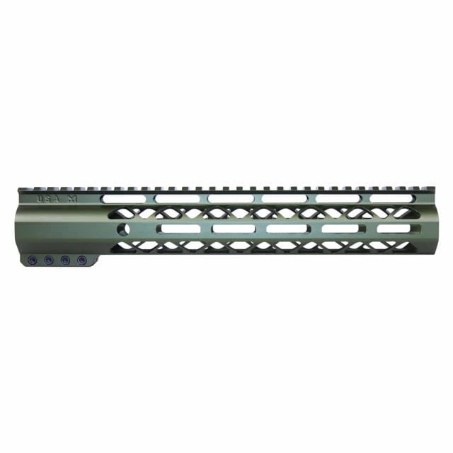 Guntec USA AirLok Series M-LOK Compression Free Floating Handguard w/Monolithic Top Rail 12in Green - Guntec Usa