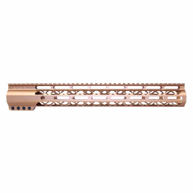 Guntec USA AirLok Series M-LOK Compression Free Floating Handguard w/Monolithic Top Rail 15in Bronze - Guntec Usa