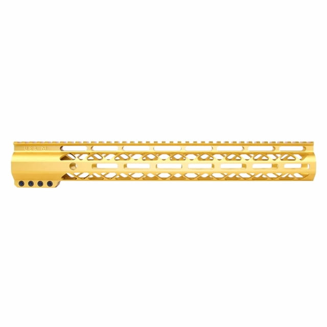 Guntec USA AirLok Series M-LOK Compression Free Floating Handguard w/Monolithic Top Rail 15in Gold - Guntec Usa