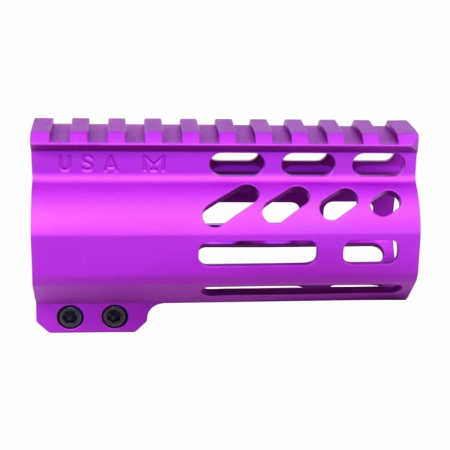 Guntec USA AirLok Series M-LOK Compression Free Floating Handguard w/Monolithic Top Rail 4in Purple - Guntec Usa