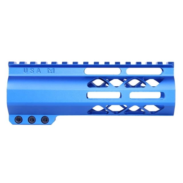 Guntec USA AirLok Series M-LOK Compression Free Floating Handguard w/Monolithic Top Rail 6in Blue - Guntec Usa