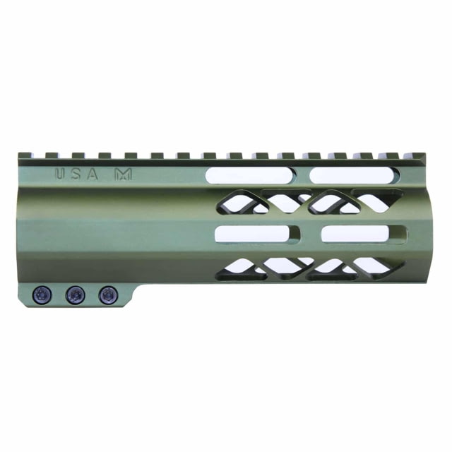 Guntec USA AirLok Series M-LOK Compression Free Floating Handguard w/Monolithic Top Rail 6in Green - Guntec Usa