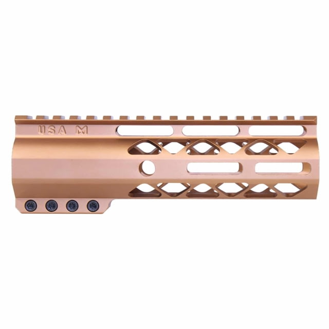 Guntec USA AirLok Series M-LOK Compression Free Floating Handguard w/Monolithic Top Rail 7in Bronze - Guntec Usa
