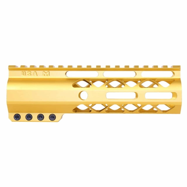 Guntec USA AirLok Series M-LOK Compression Free Floating Handguard w/Monolithic Top Rail 7in Gold - Guntec Usa